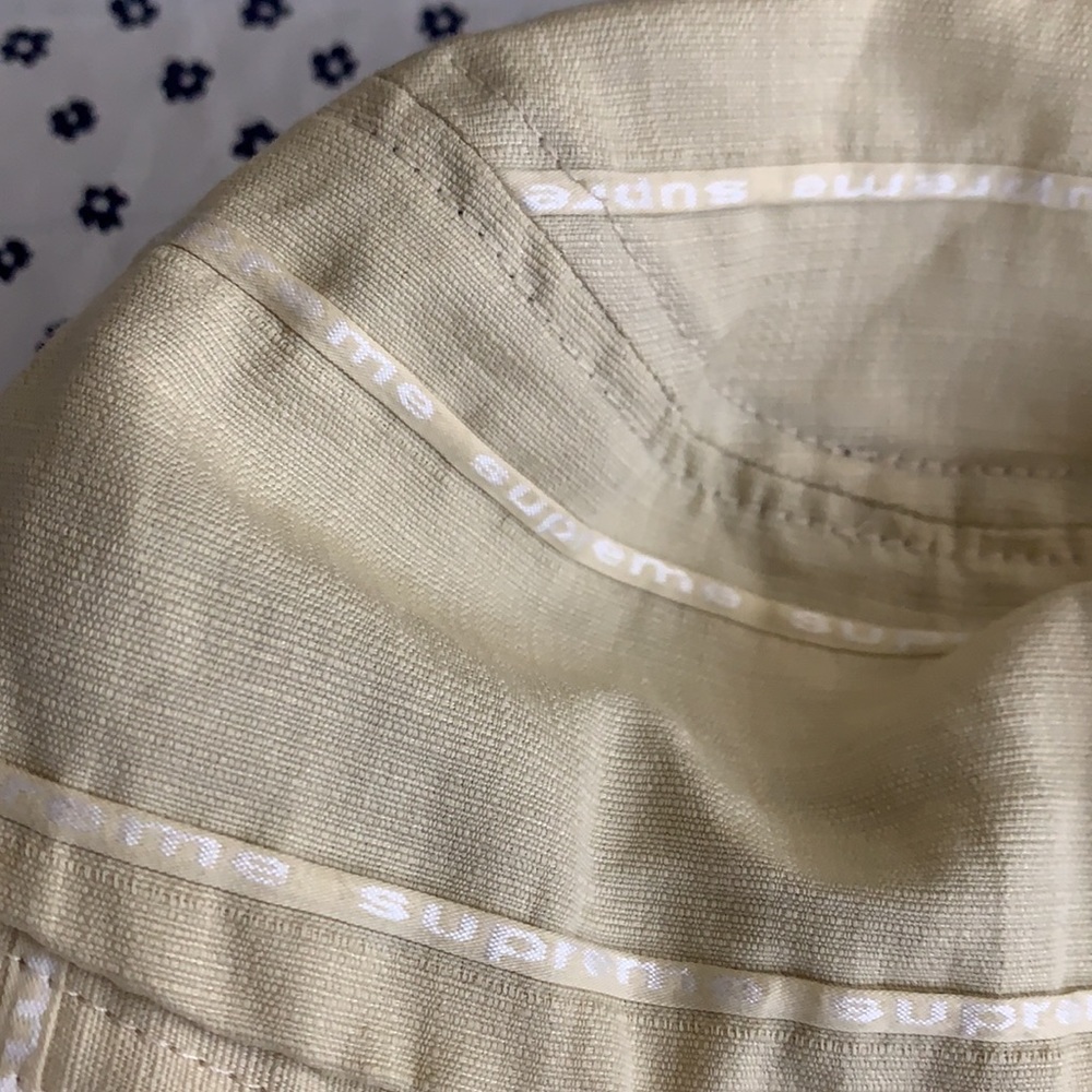 ✔️SOLD Supreme Jacquard Linen Crusher hat in tan! M/L - Picture 3 of 6